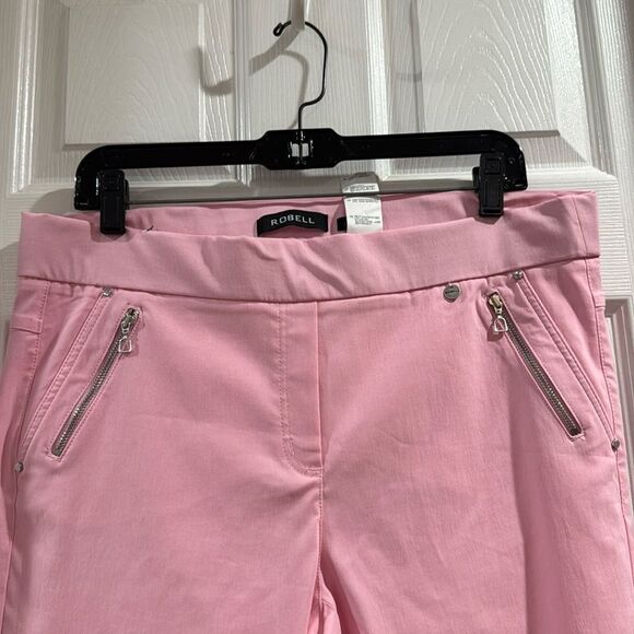 ROBELL NENA 09 ANKLE GRAZER ZIP DETAIL TROUSER. PINK - Picture 2 of 10